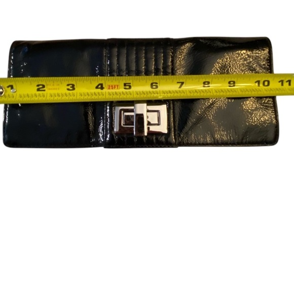 KOOBA Black Patent Leather  Clutch with Silver Accent - Picture 4 of 5